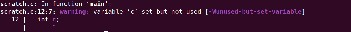 warning message